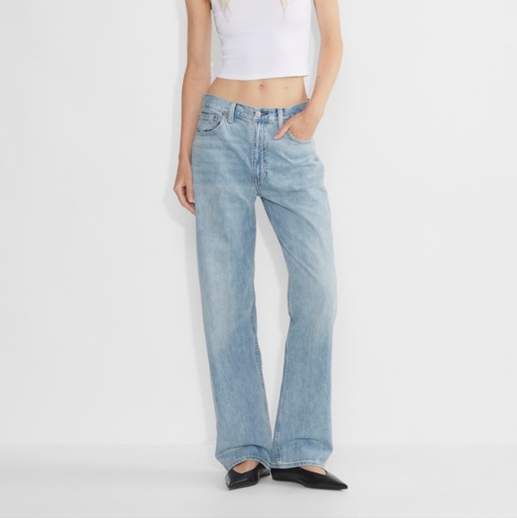 Aritzia Denim Forum The 90s Iggy Lo-Rise Baggy Jeans 23 100% Cotton Blue Y2K - Picture 1 of 9